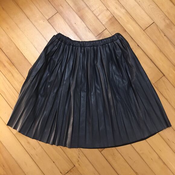 Christina Rohde Other - Christina Rohde Navy Faux Leather Pleated Skirt